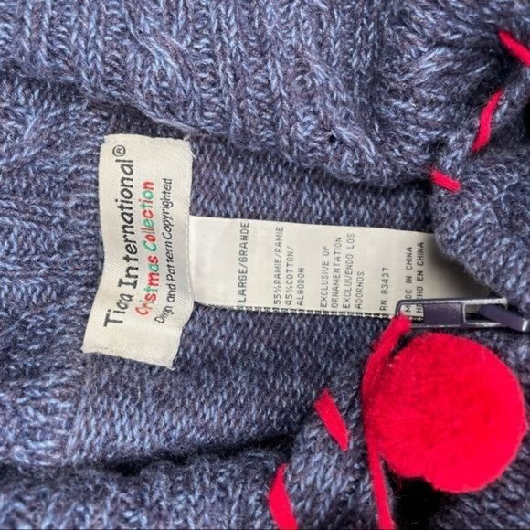 Vintage tiara international snowman Christmas sweater cardigan beaded zip up siz - Picture 2 of 5